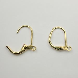 E11G Gold Plated Lever Back Earrings - Plain Design
