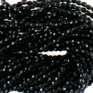 G103-001 3mm Faceted Jet Opaque