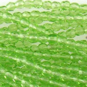 G103-142 3mm Faceted Light Green Transparent