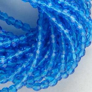 G103-153 3mm Faceted Aqua Transparent