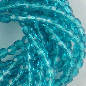 G103-156 3mm Faceted Turquoise Transparent