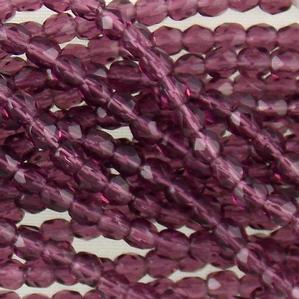 G103-185 3mm Faceted Amethyst Transparent