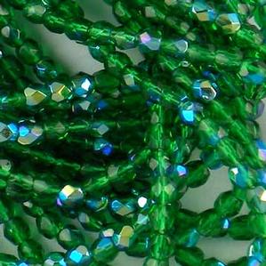 G104-345 3mm Faceted Green AB