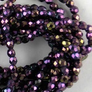 G104-389 3mm Faceted Purple Opaque Iris