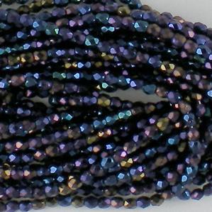 G104-369 3mm Faceted Dark Blue Opaque Iris