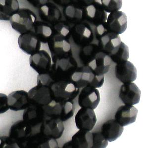 G105-001 4mm Faceted Jet Opaque