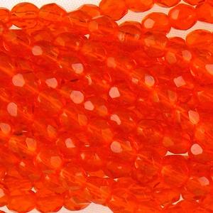 G105-125 4mm Faceted Orange Transparent