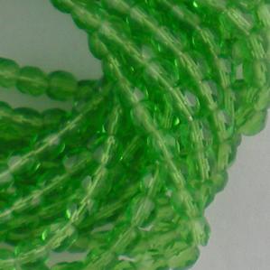 G105-143 4mm Faceted Green Transparent