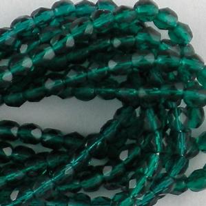 G105-158 4mm Faceted Teal Transparent