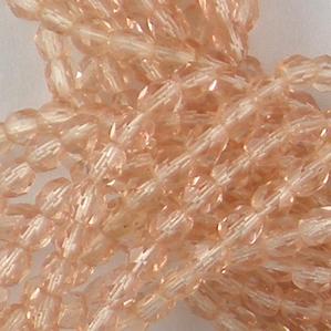 G105-172 4mm Faceted Peach Transparent