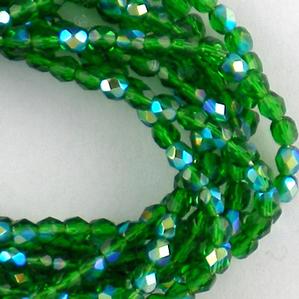 G106-345 4mm Faceted Emerald AB
