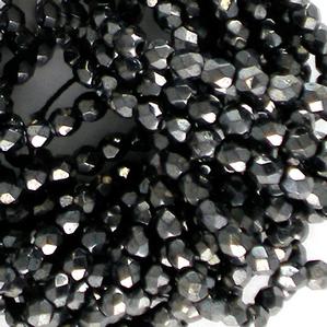 G106-402 4mm Faceted Gunmetal