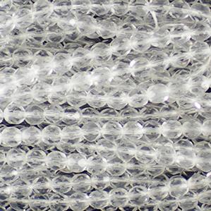 G107-108 6mm Faceted Crystal Transparent