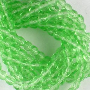 G107-142 6mm Faceted Light Green Transparent