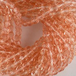 G107-172 6mm Faceted Peach Transparent
