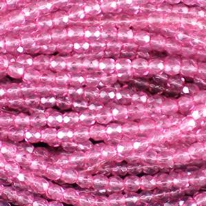 G107-176 6mm Faceted Pink Transparent