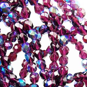 G108-388 6mm Faceted Dark Amethyst AB