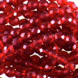 G109-117 8mm Faceted Ruby Transparent