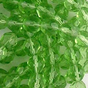 G109-142 8mm Faceted Light Green Transparent