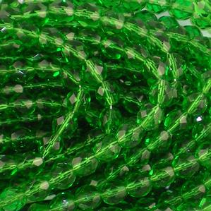 G109-145 8mm Faceted  Emerald Transparent