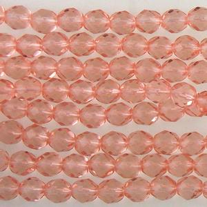 G109-172 8mm Faceted Peach Transparent
