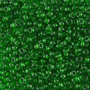 G11-145 8/0 Seed - Green Transparent