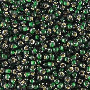 G11-248 8/0 Seed - Dark Green Silverlined