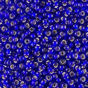 G11-268 8/0 Seed - Cobalt Silverlined