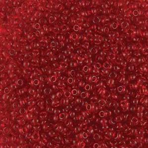 G12-117 10/0 Seed Bead - Red Transparent