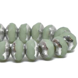 G127-1041 3x5mm Faceted Rondelle - Mint Green Op.