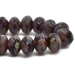 G127-1085 3x5mm Faceted Rondelle - Purple Opaque