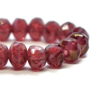 G127-1179 3x5mm Faceted Rondelle - Fuchsia Trans.