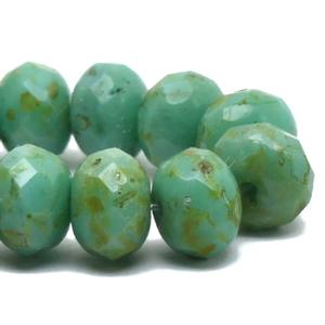 G128-1057 5x7mm Faceted Rondelle - Turq. Blue Op.