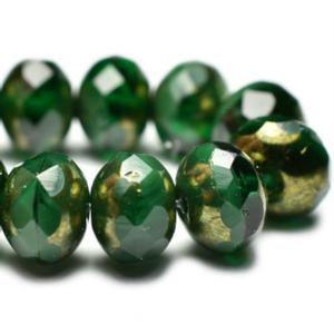 G128-1148 5x7mm Faceted Rondelle - Dk Green Trans.