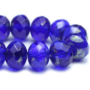 G128-1168 5x7mm Faceted Rondelle - Cobalt Trans.