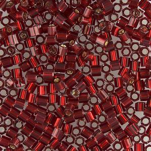 G13-214 8/0 Hex Cut - Dark Red Silverlined