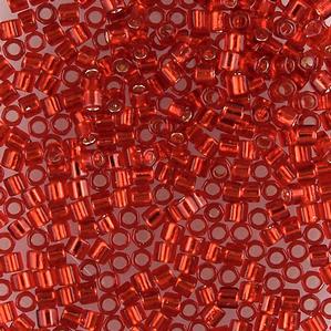 G13-217 8/0 Hex Cut - Light Red Silverlined