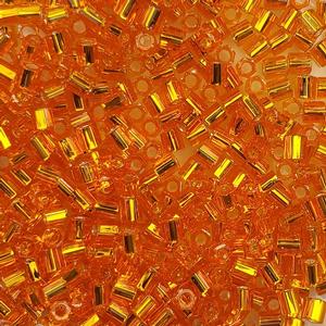 G13-225 8/0 Hex Cut - Orange Silverlined