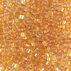 G13-395 8/0 Hex Cut - Amber Iris Transparent
