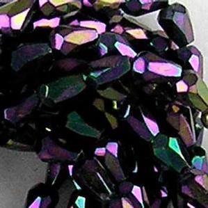 G130-389 Faceted Teardrops - Purple Iris
