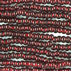 G14-214 Pony Bead - Red Silverlined