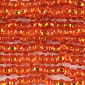 G14-225 Pony Bead - Orange Silverlined