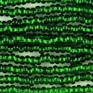 G14-245 Pony Bead - Green Silverlined