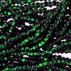 G14-248 Pony Bead - Dark Green Silverlined