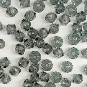 G150-103 4mm Bicones - Gray Transparent