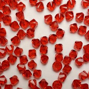 G150-117 4mm Bicones - Lt Siam Transparent