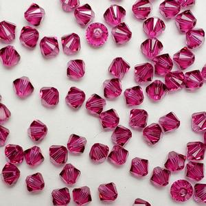 G150-178 4mm Bicones - Fuchsia Transparent
