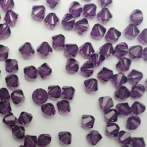 G150-188 4mm Bicones - Amethyst Transparent