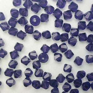 G150-189 4mm Bicones - Royal Purple Transparent