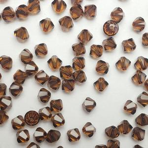 G150-197 4mm Bicones - Rootbeer Transparent